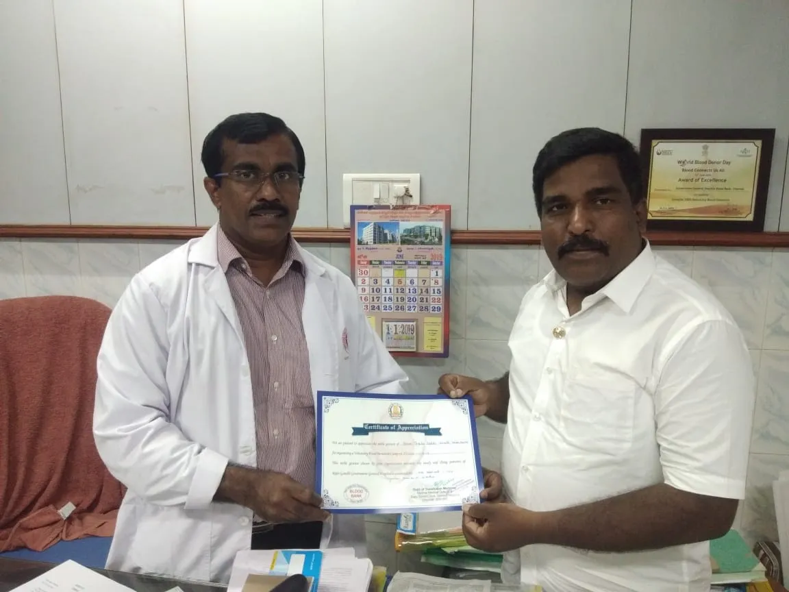  480 units of blood... Rajeev gandhi Government Hospital  Complimentary to naam tamilar